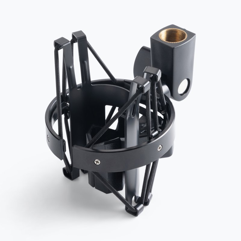 On-Stage MY420 black steel shock mount with elastic suspension cradle and threaded stand adapter