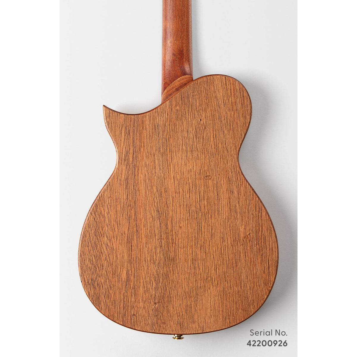 Kala NSL-SSWE-B Revelator Nautilus Limited Sitka Spruce Baritone Ukulele, serial 42200926, back view showing the solid mahogany back
