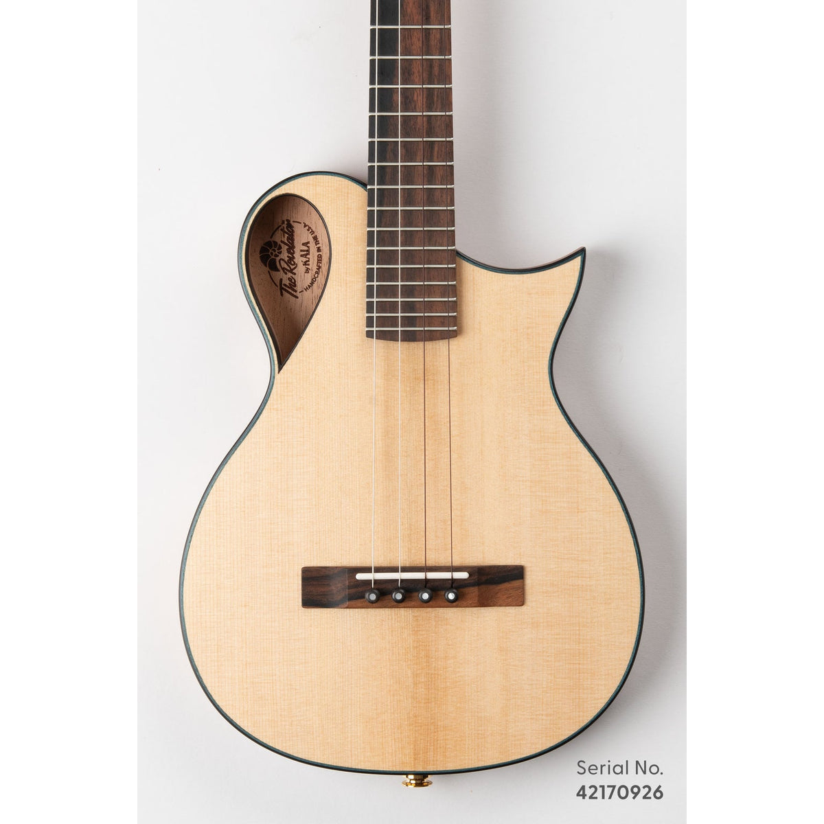 Kala NSL-SSWE-T Revelator Nautilus Limited Sitka Spruce Tenor Ukulele, serial 42170926, front view showing the Sitka spruce top and white ebony fingerboard