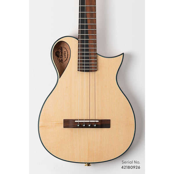 Kala NSL-SSWE-T Revelator Nautilus Limited Sitka Spruce Tenor Ukulele, serial 42180926, front view showing the Sitka spruce top and white ebony fingerboard