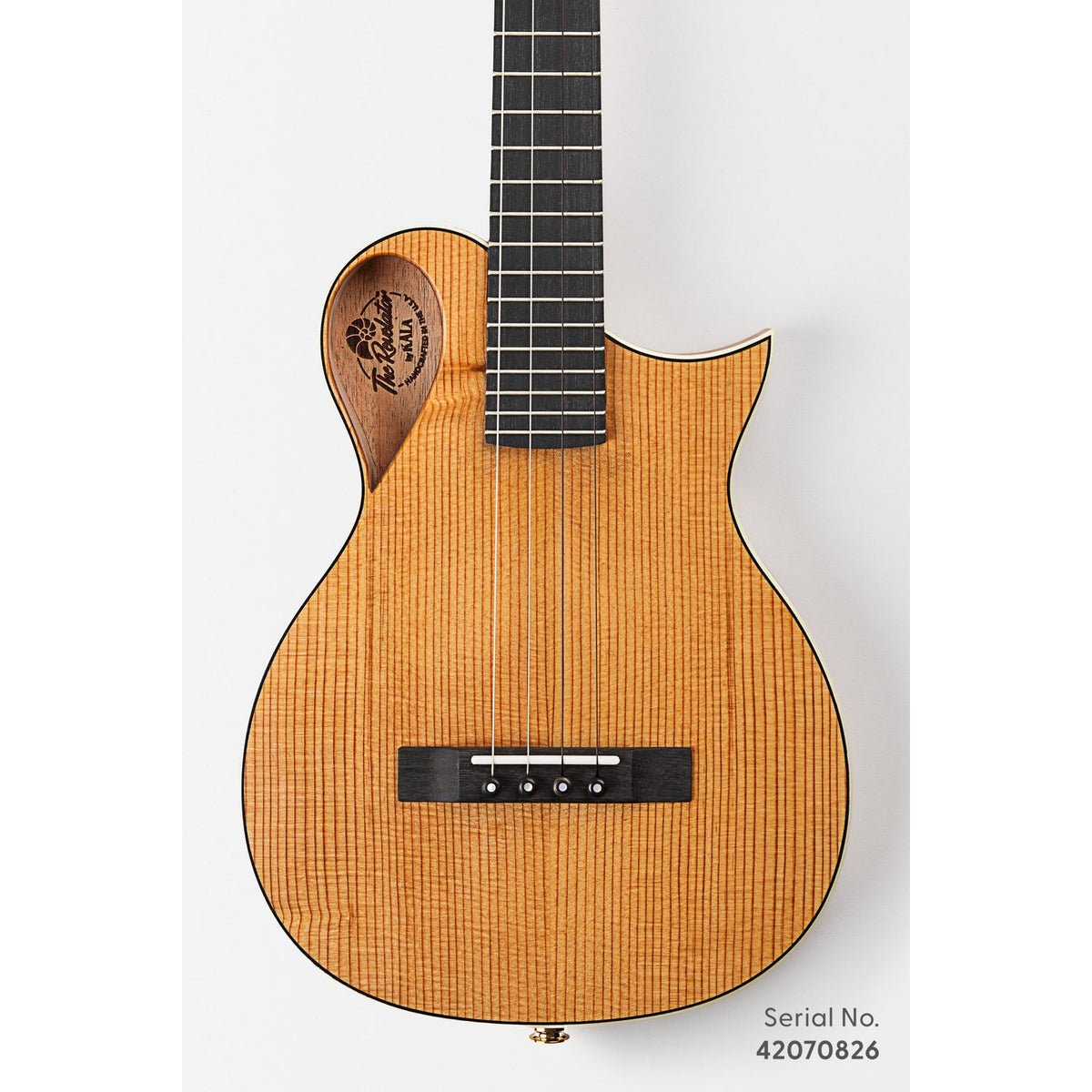 Kala NSL-TSPR-T Revelator Nautilus Limited Torrefied Spruce Tenor Ukulele, serial 42070826, front view showing the amber torrefied spruce top
