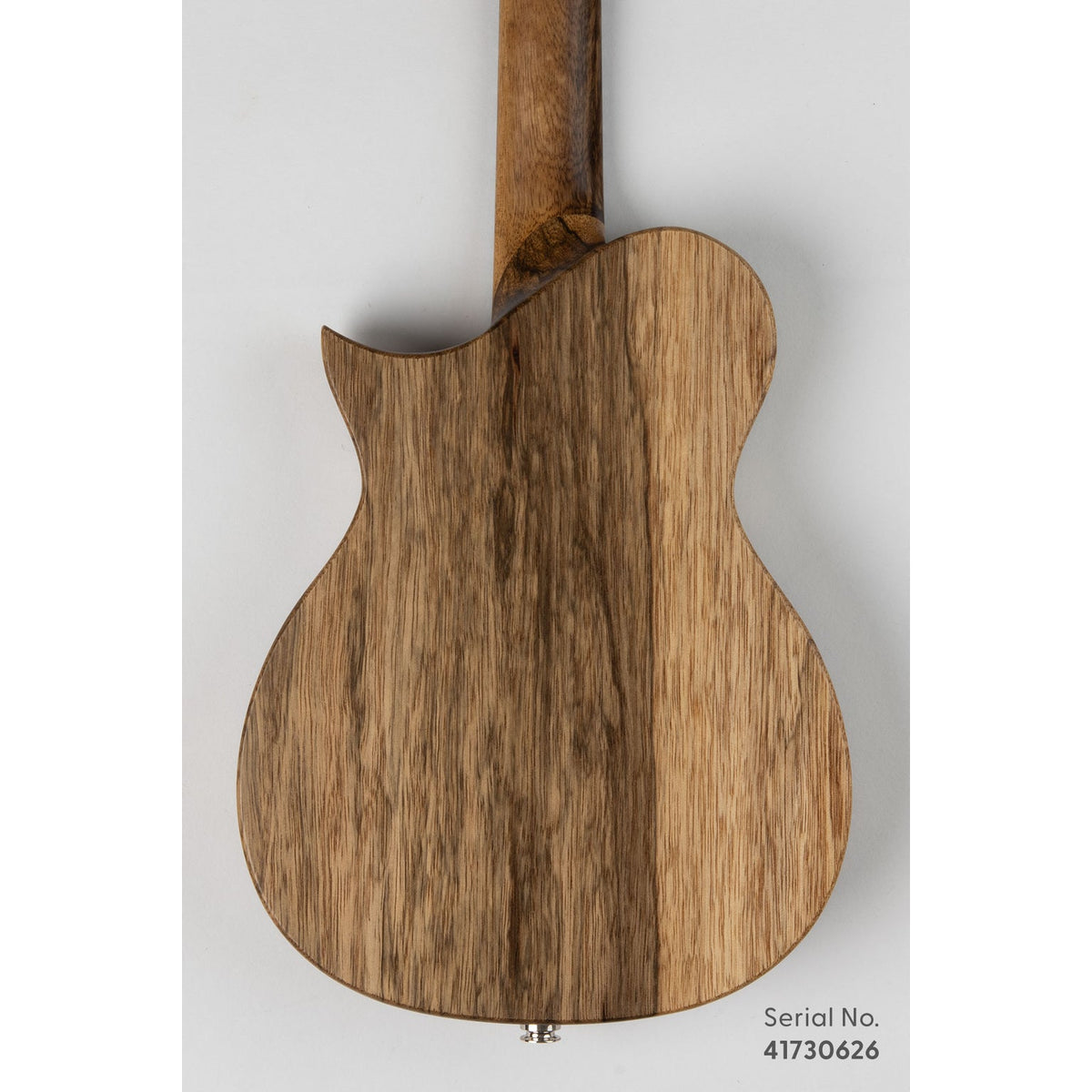 Kala NSP-KOR-T Revelator Nautilus Premium Korina Tenor Ukulele, serial 41730626, back view showing the Korina back and sides