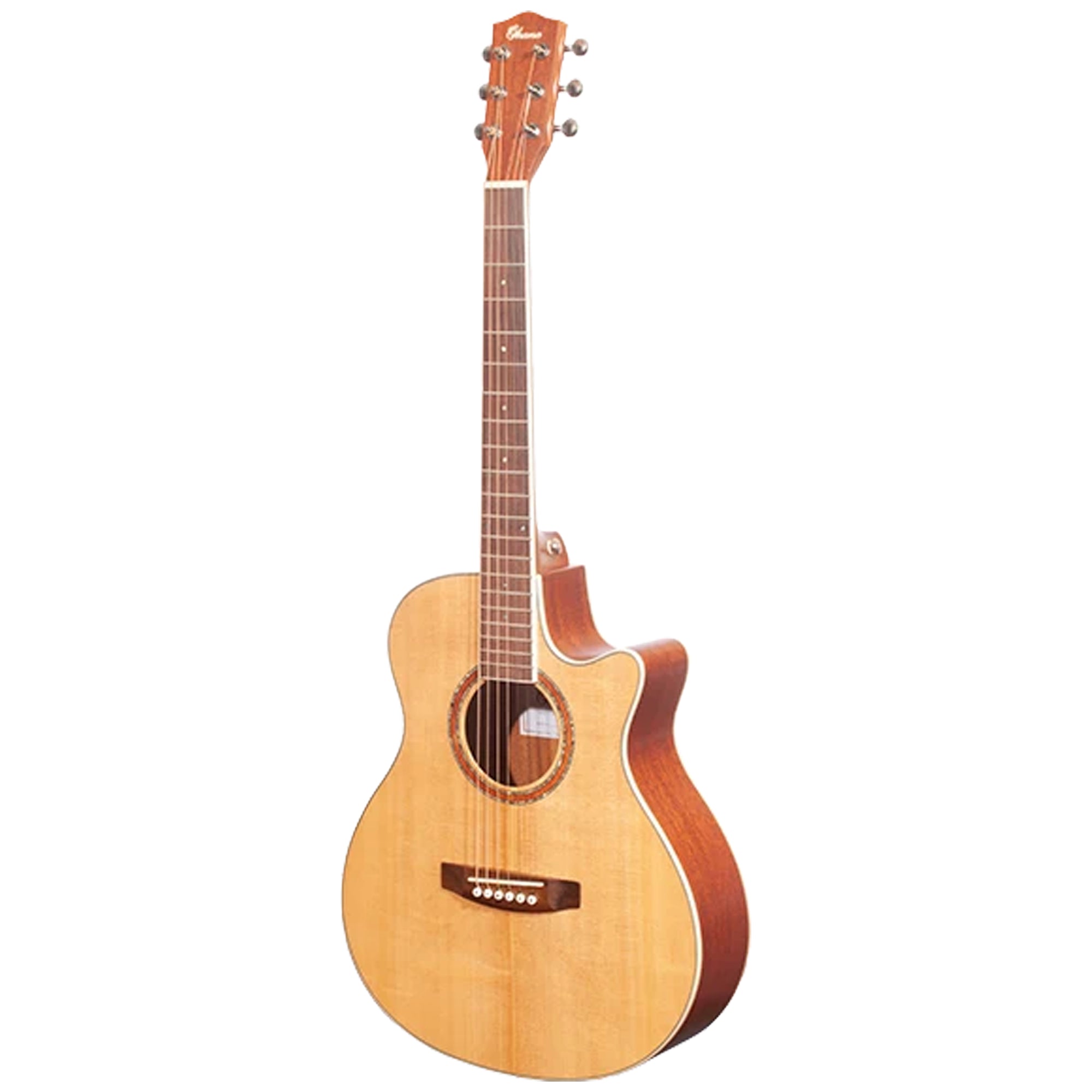 An Ohana GT-3C guitar with a natural wood finish and a cutaway body, shown against a plain white background.