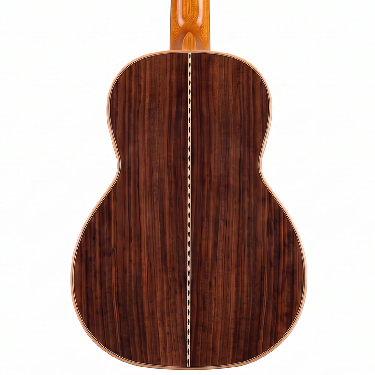 Ohana TK-45 curly redwood tenor ukulele, back in rosewood with center strip