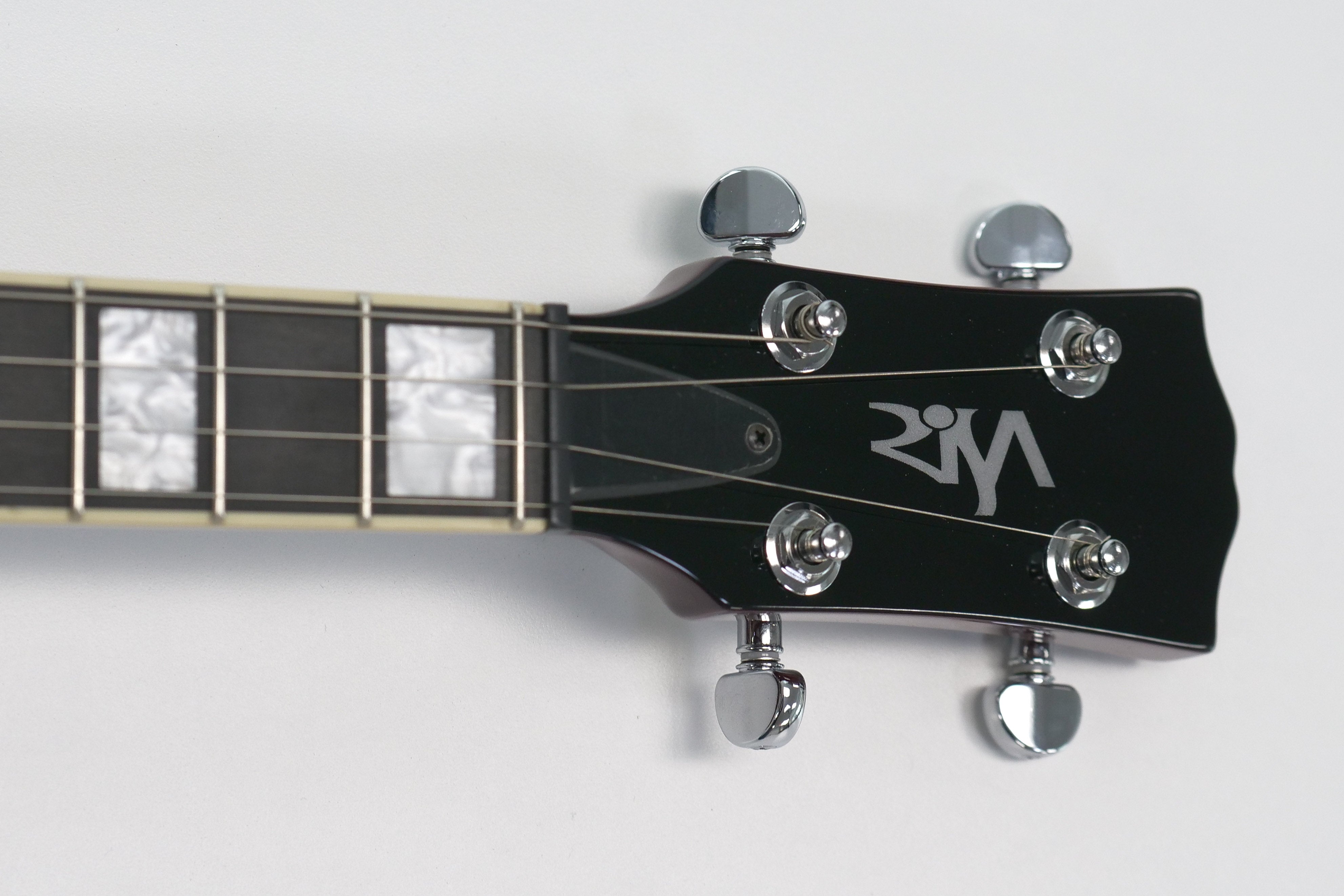 risa logo on front of headstock