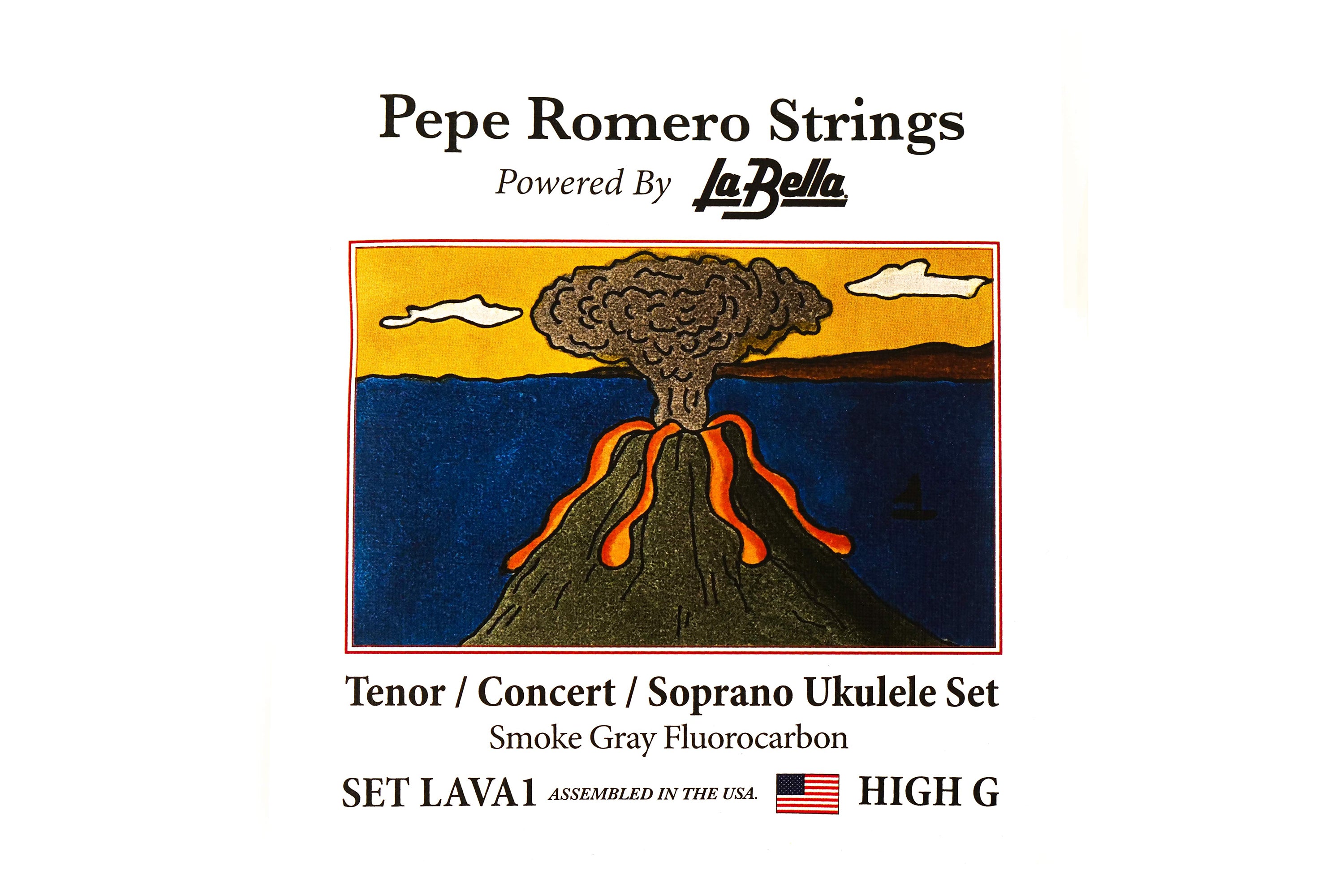 Pepe Romero LAVA1 Tenor/Concert/Soprano Smoke Gray Fluorocarbon Ukulele Strings HIGH G