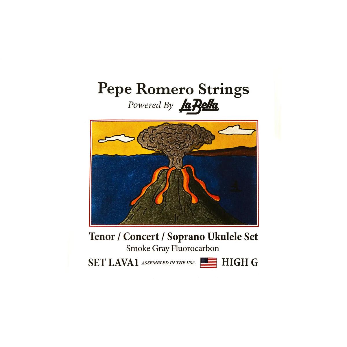 Pepe-Romero-LAVA1-Tenor-Concert-Soprano-Smoke-Gray-Fluorocarbon-Ukulele-Strings-HIGH-G-1 | Terry Carter Music Store