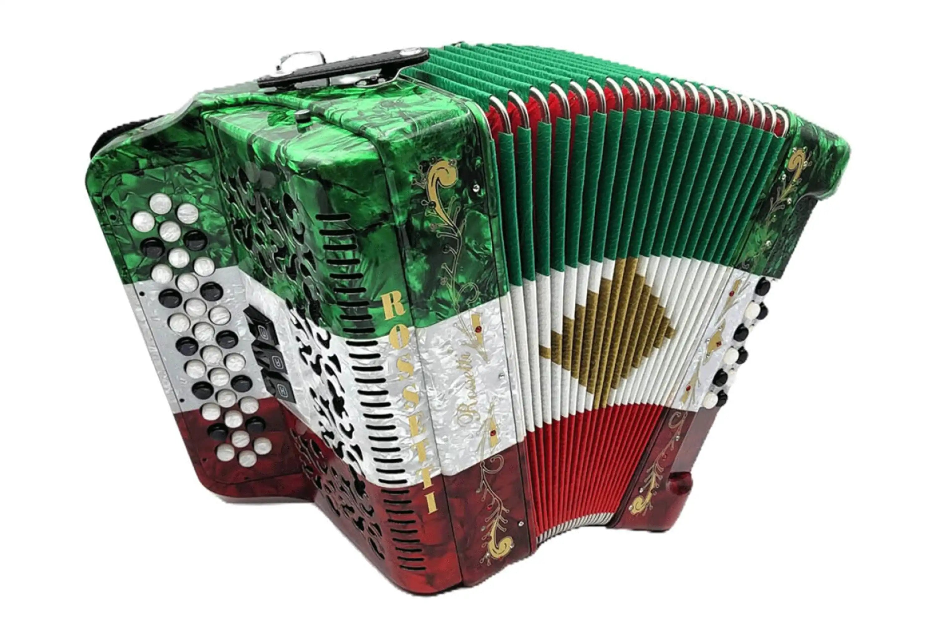 Rossetti 3412-GCF-RWG 34 Button Diatonic Button Accordion - Terry