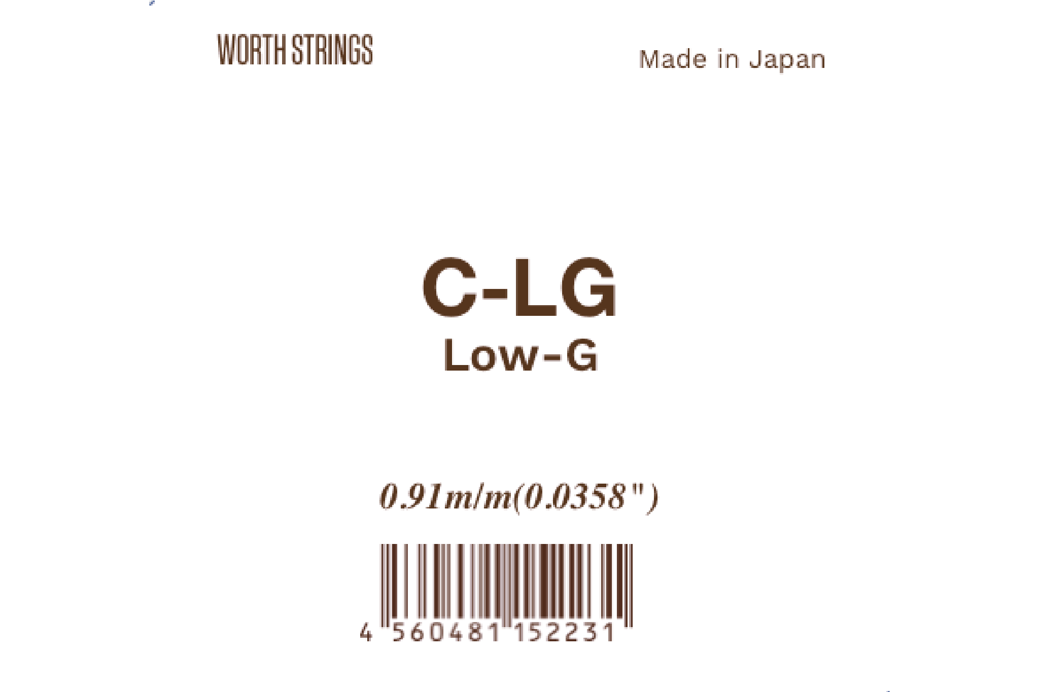 Worth Clear Fluorocarbon SINGLE STRING Low G Tenor/Concert/Soprano Ukulele String UNWOUND LOW G