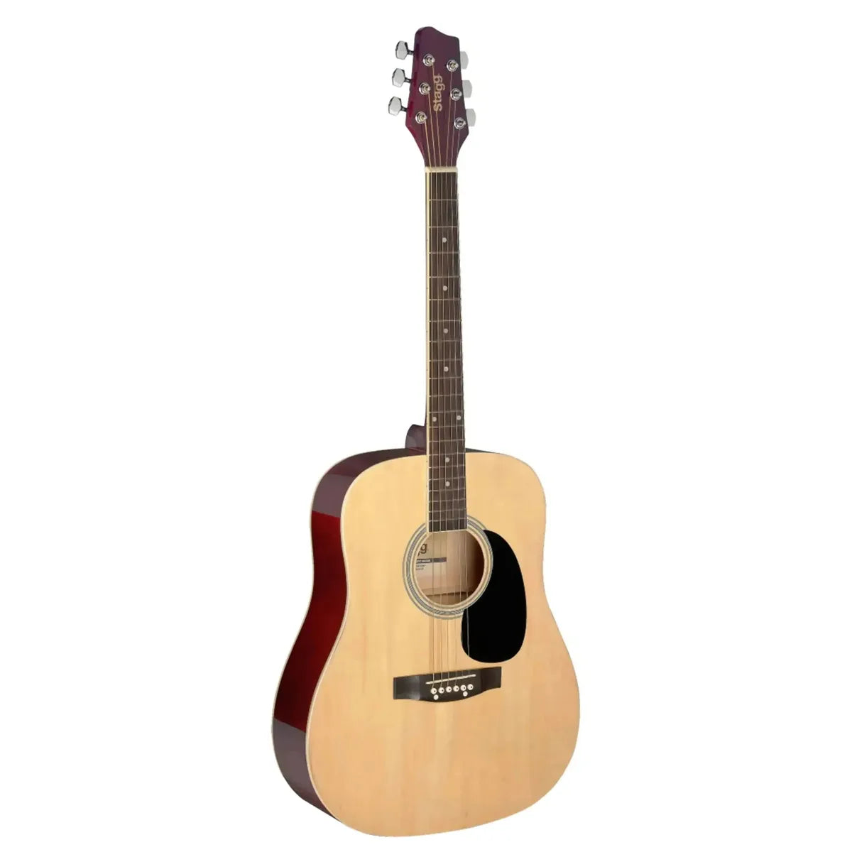 Stagg SA20D half-size natural dreadnought acoustic guitar, full length view