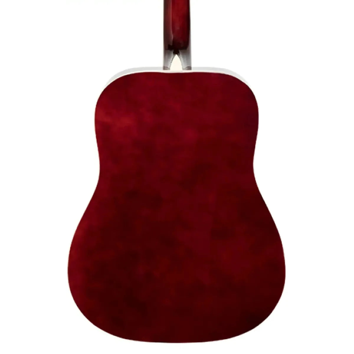 Stagg SA20D left-handed dreadnought acoustic guitar, back of the red body