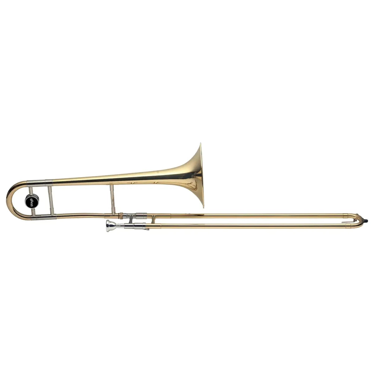 Stagg WS-TB245 Bb tenor trombone in clear lacquered brass with chrome-plated slide and bell