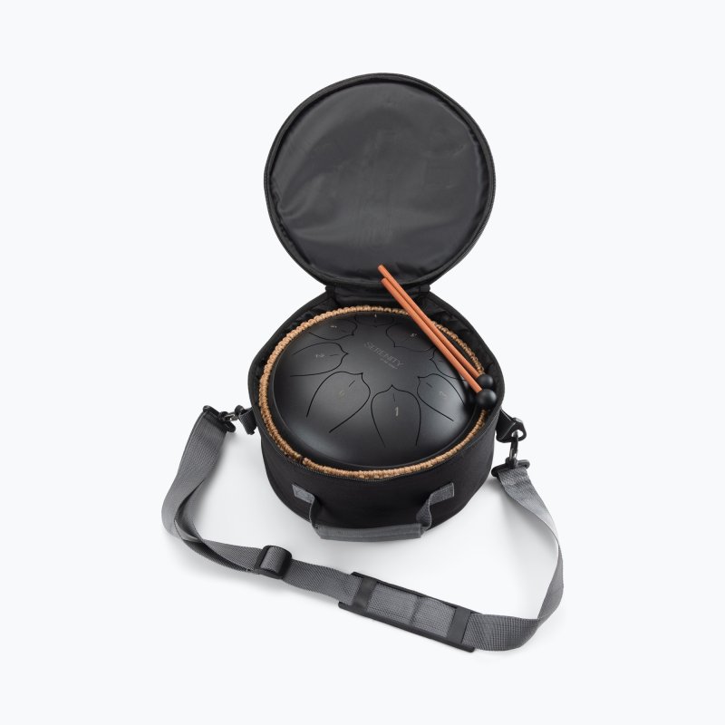 On-Stage SD5010 tongue drum packed in its open carry bag