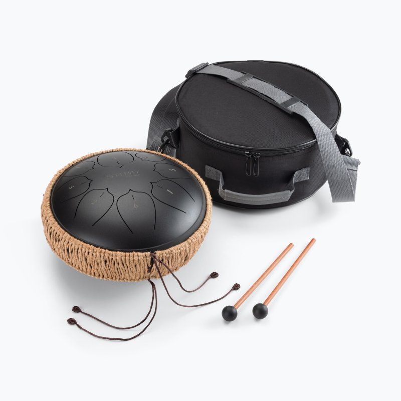 On-Stage SD5010 tongue drum with mallets and its padded carry bag