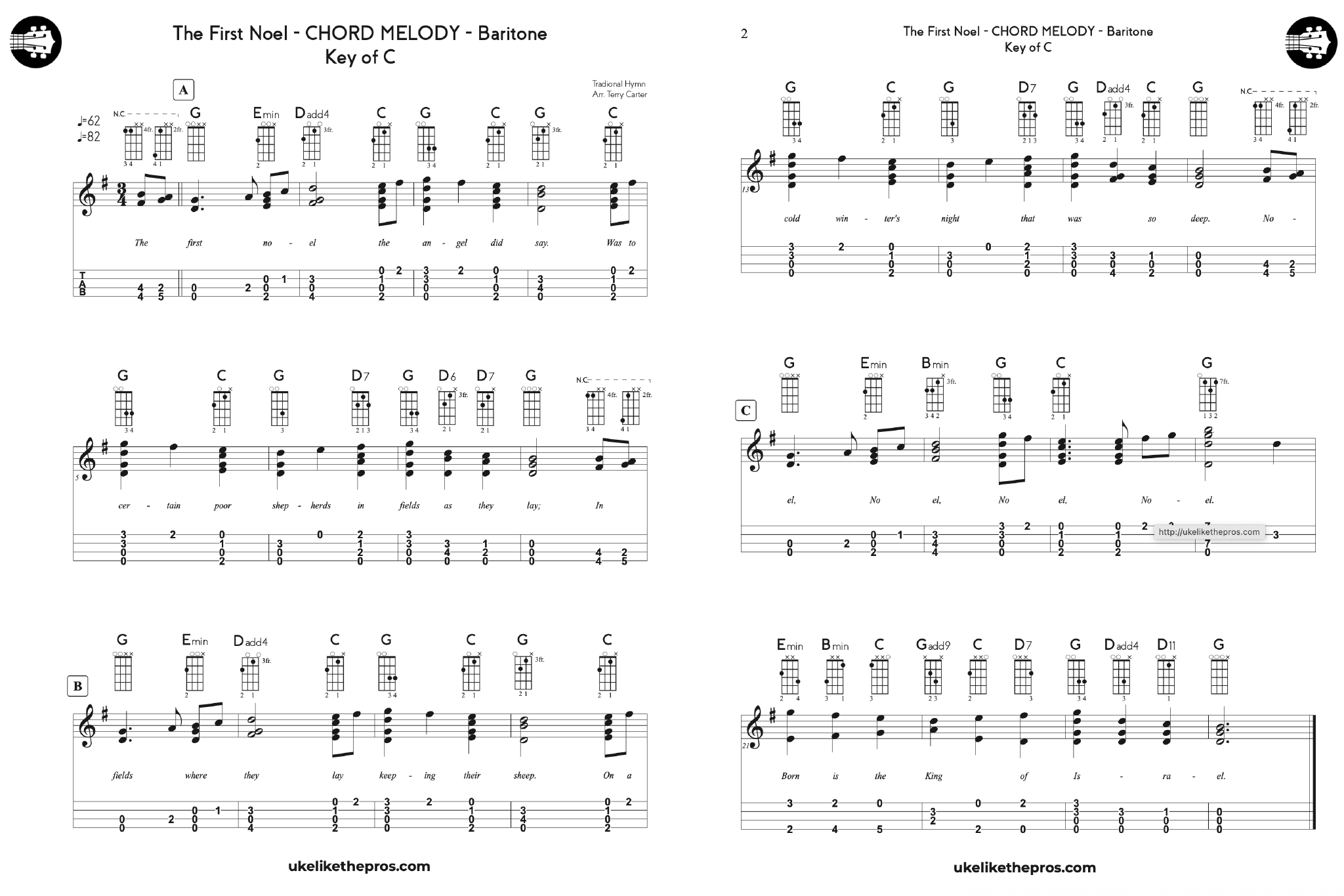 Baritone Ukulele Christmas Fingerstyle Chord Melody Course - Uke Like The Pros
