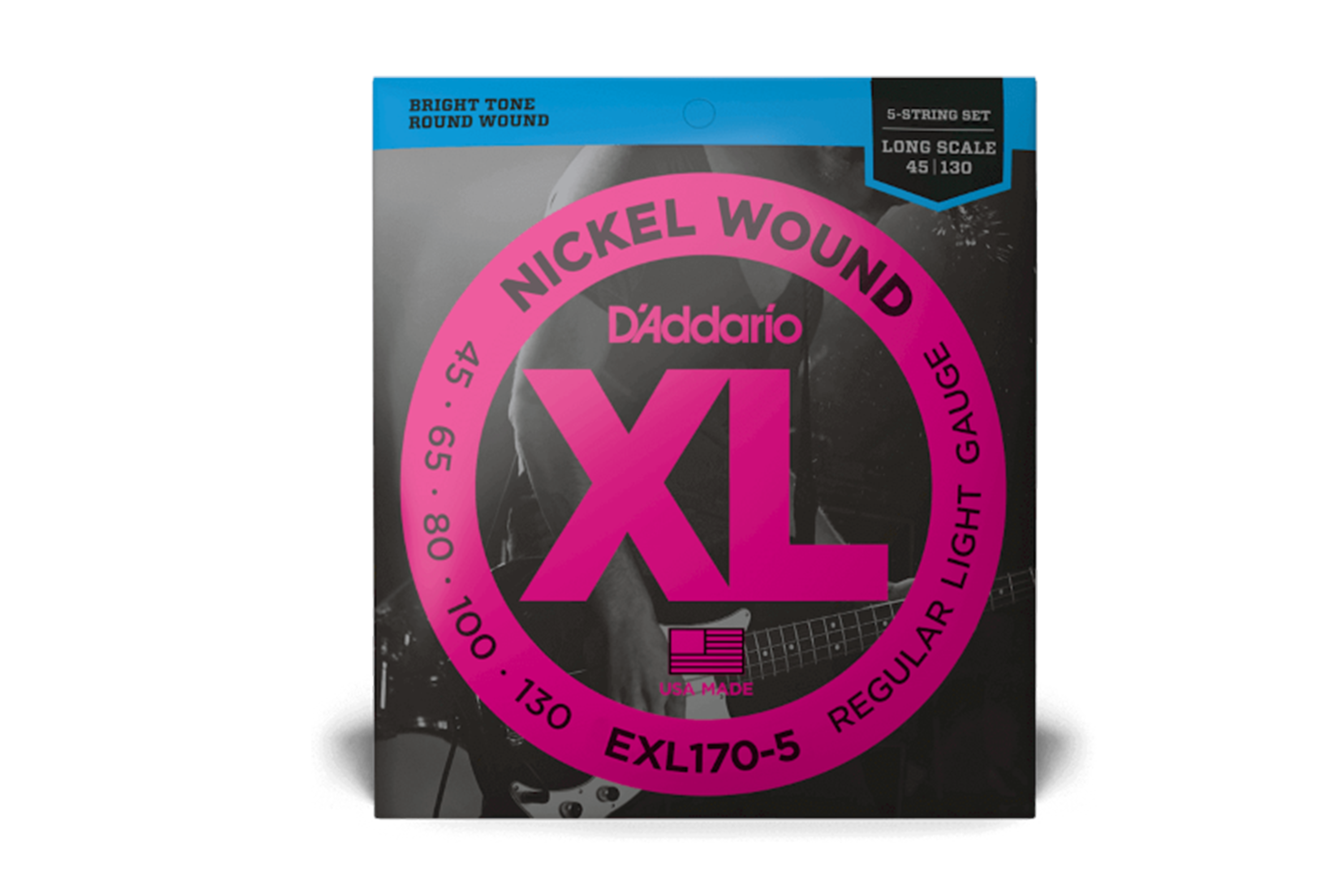 D'addario EXL170-5 Electric 5-String Bass Strings - Regular Light .045-.130