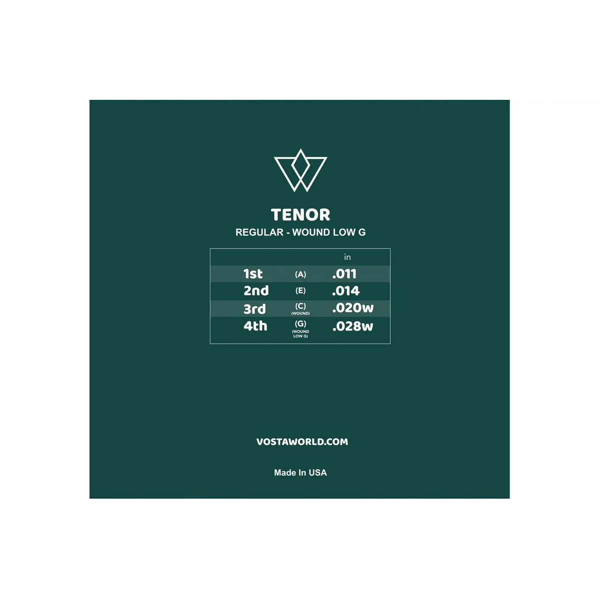 VOSTA_ELECTRIC_STEEL_UKULELE_TENOR_REGULAR_WOUND_LOW_G____back | Terry Carter Music Store
