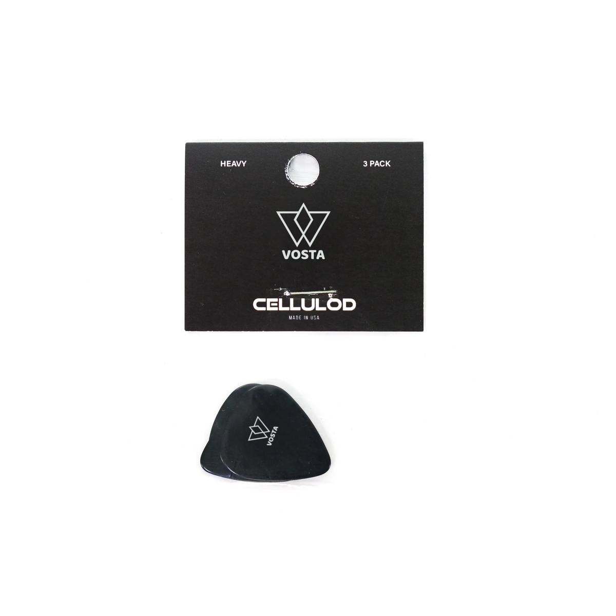 VostaHeavyCelluloidBlackPicks-3Pack | Terry Carter Music Store