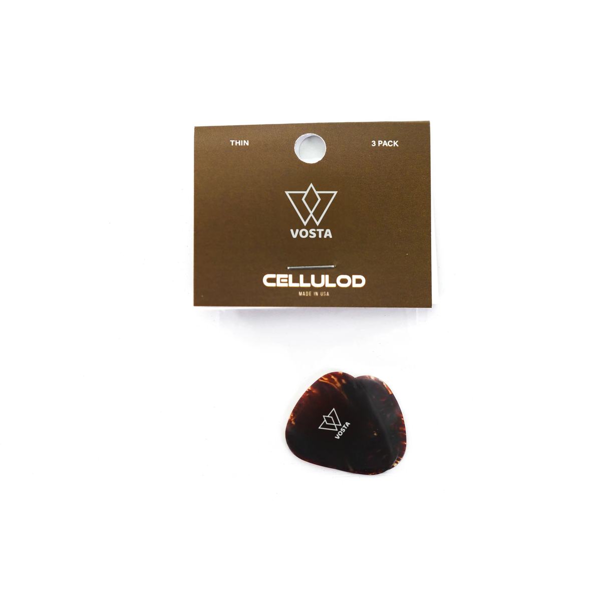 VostaThinCelluloidTortoisePicks-3Pack | Terry Carter Music Store
