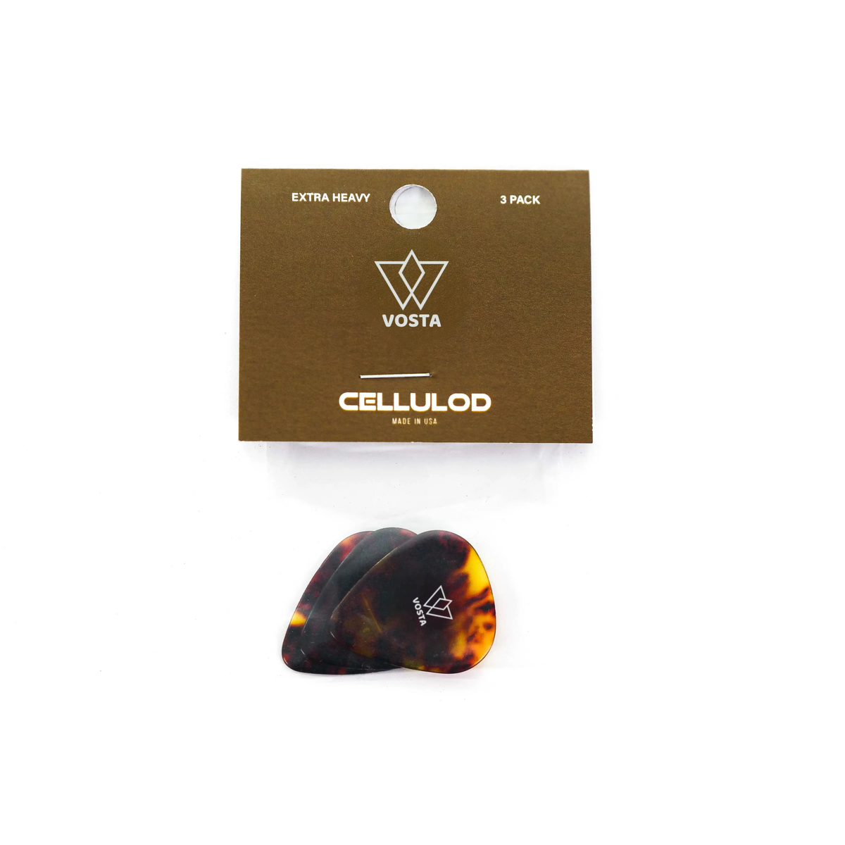 Vosta_Extra_Heavy_Celluloid_Tortoise_Picks_-_3_Pack | Terry Carter Music Store