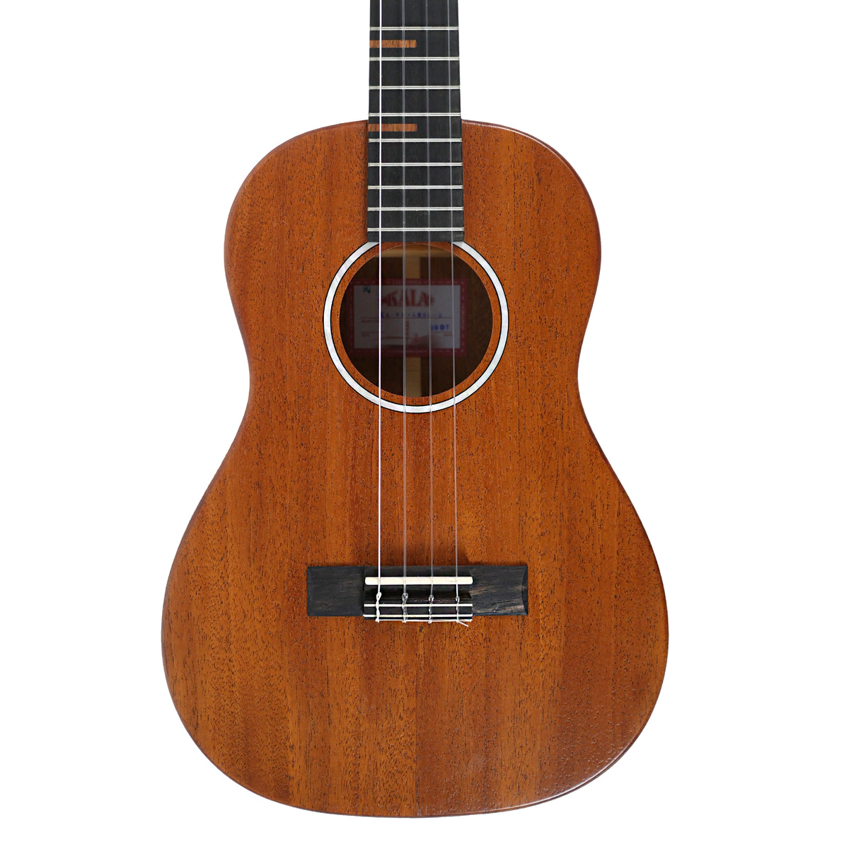 Kala KA-WF-AMHG-B All Solid Mahogany Waterfall Baritone Ukulele + 12-Month Lessons