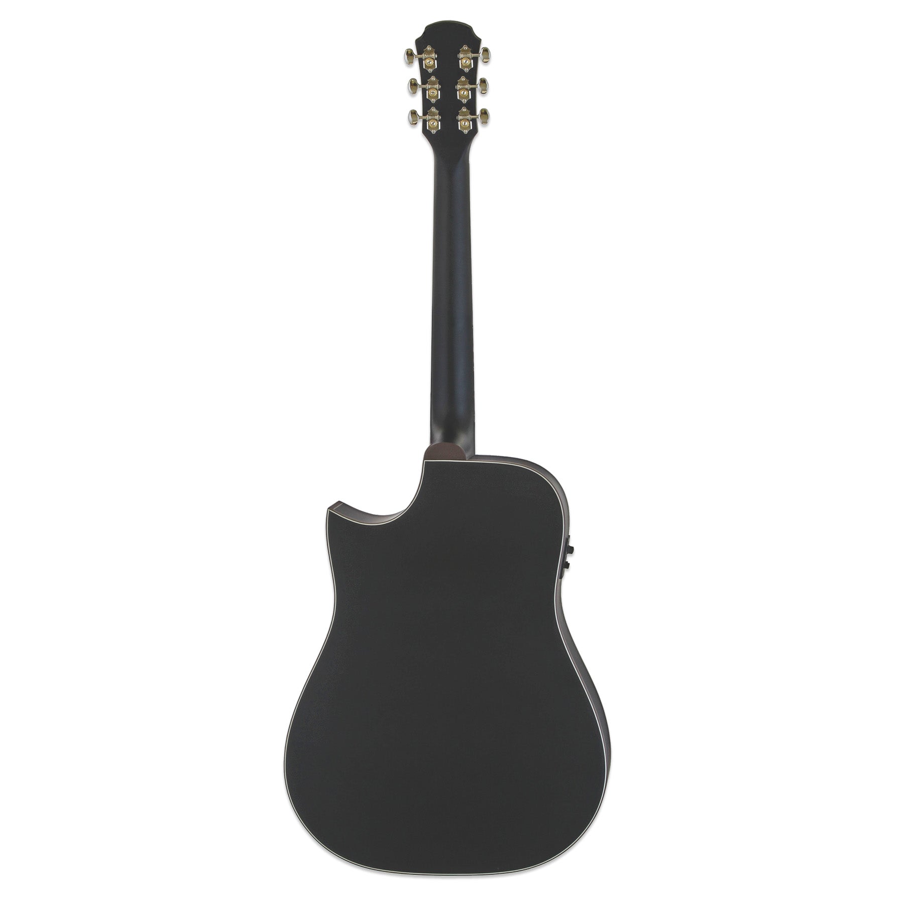 Aria Matte Black Acoustic Electric Dreadnought Guitar