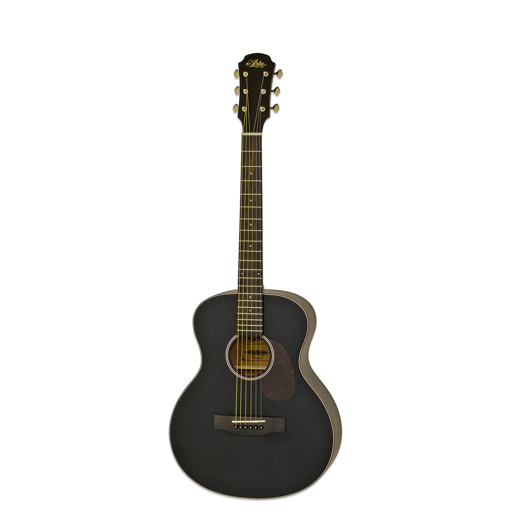 Aria 151-Lil' Matte Black Acoustic Guitar