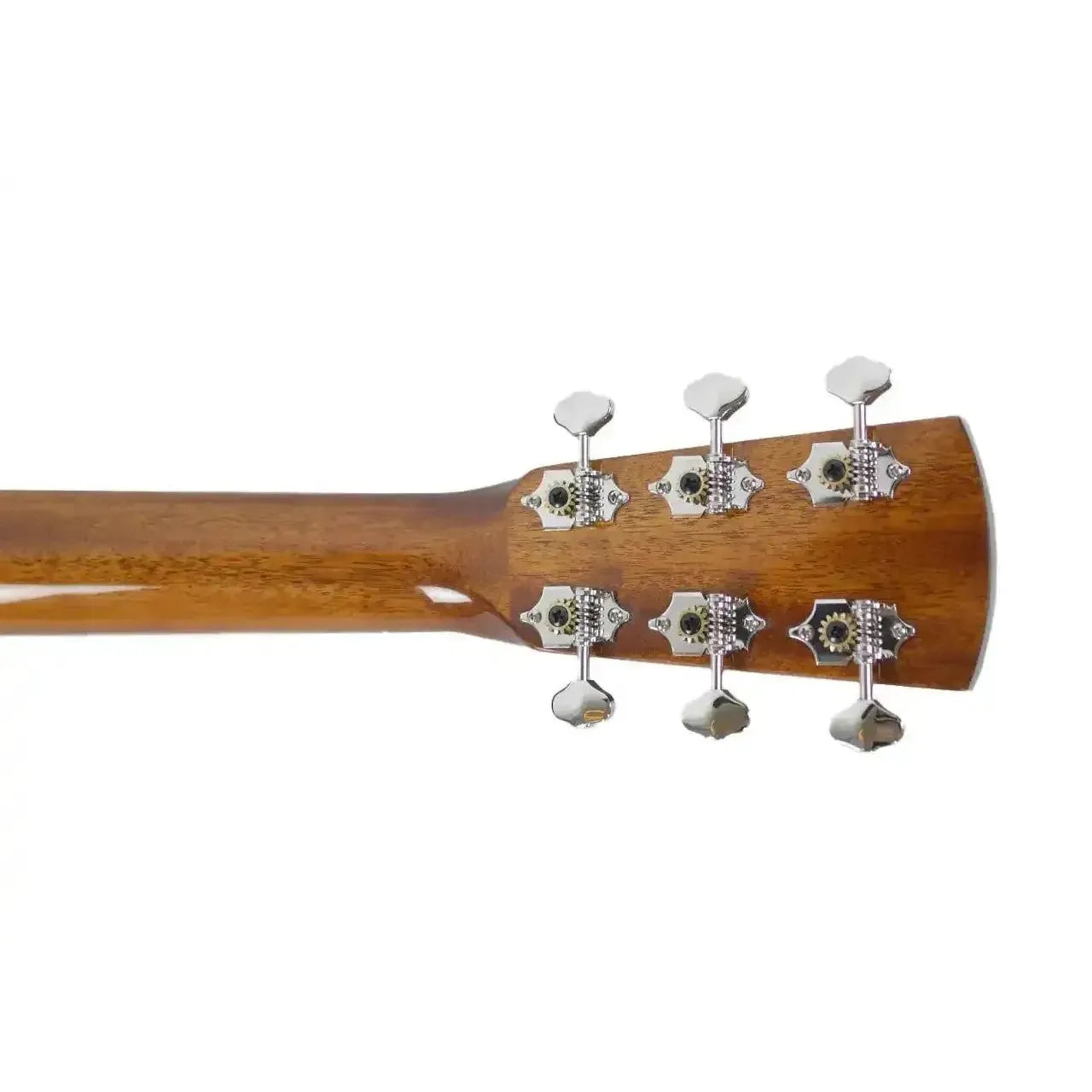 Blueridge BR-163 acoustic guitar headstock with nickel-plated tuners and mahogany neck.