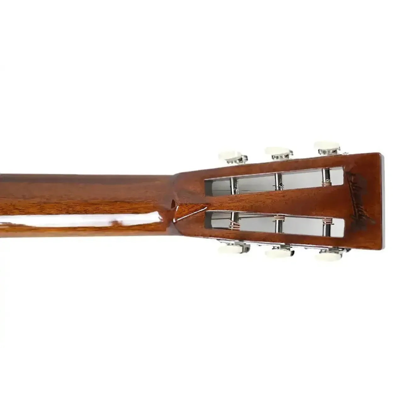 Blueridge BR-371 Parlor Acoustic Guitar headstock with open-gear tuners and mahogany finish.