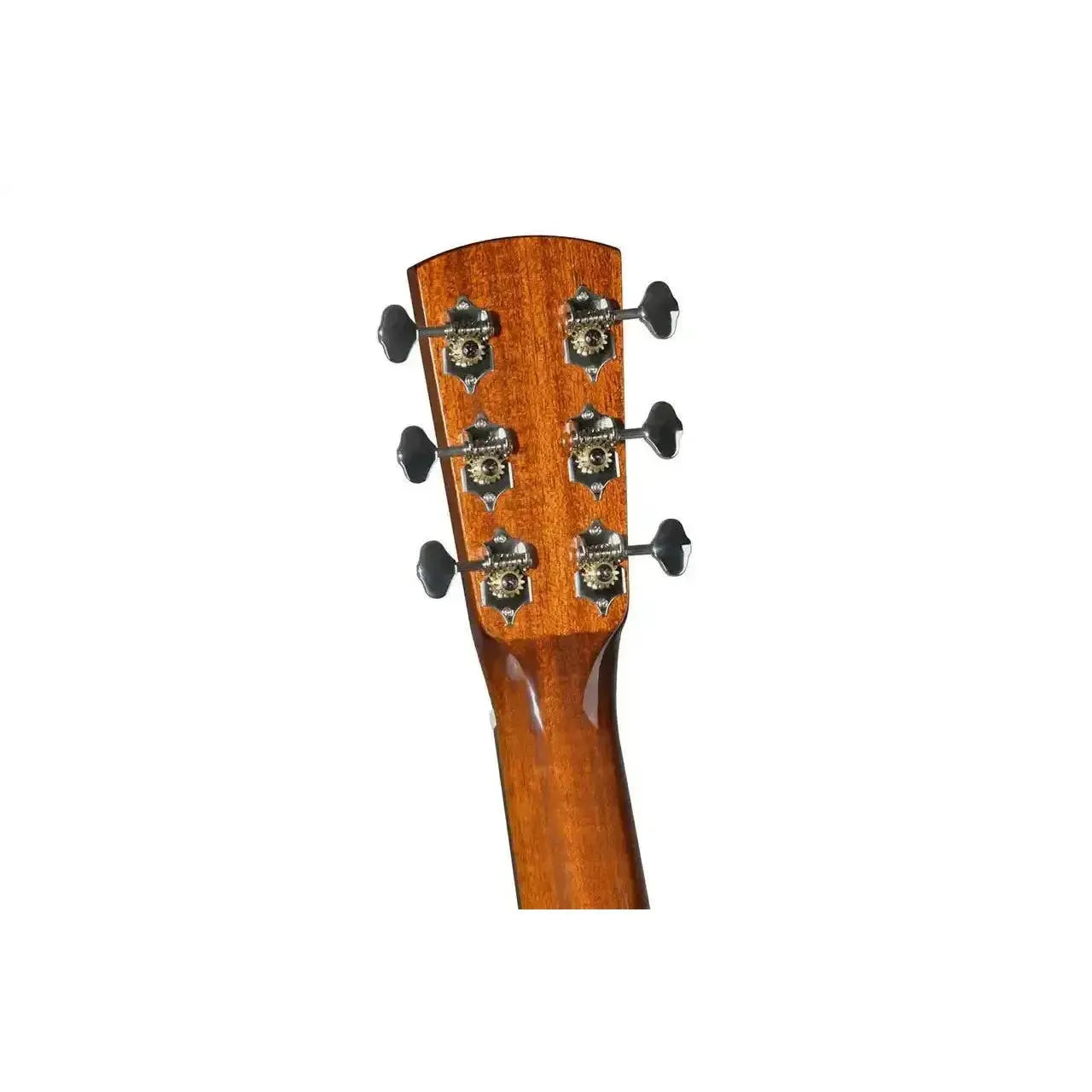 Blueridge BR-40E acoustic-electric guitar headstock with six chrome tuners and mahogany finish.
