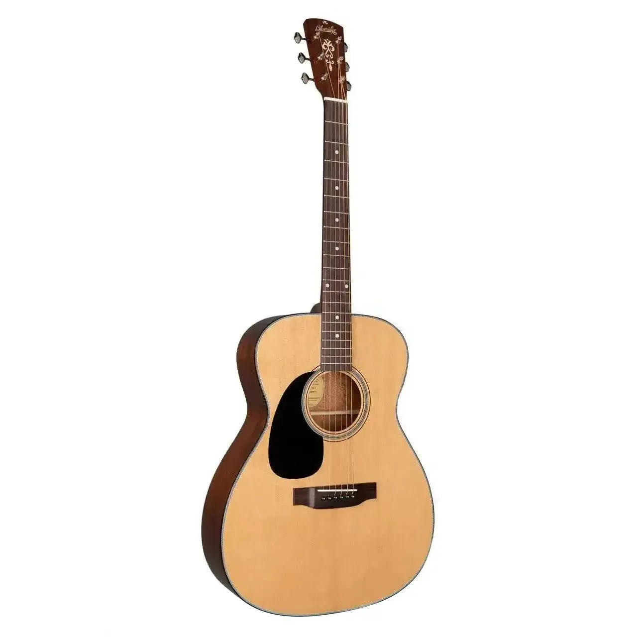 Blueridge BR-43LH left-handed 000 acoustic guitar with natural Sitka spruce top and mahogany back.