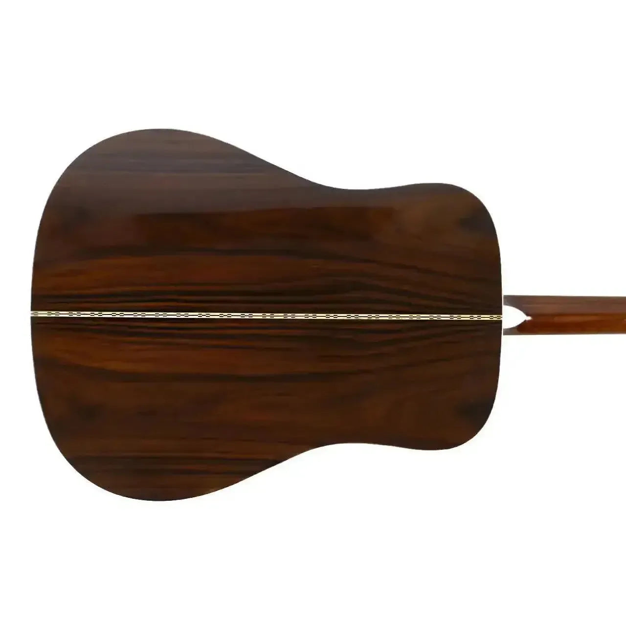 Blueridge BR-60E dreadnought acoustic-electric guitar back, dark Santos rosewood with natural high-gloss finish.