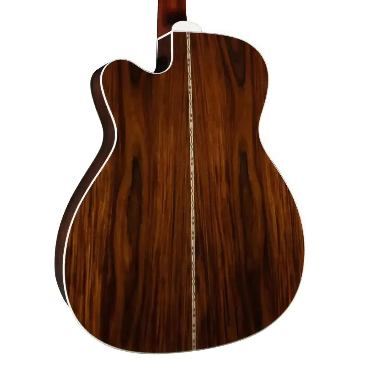 Blueridge BR-63CE acoustic-electric 000 guitar back, dark Santos rosewood with natural high-gloss finish.