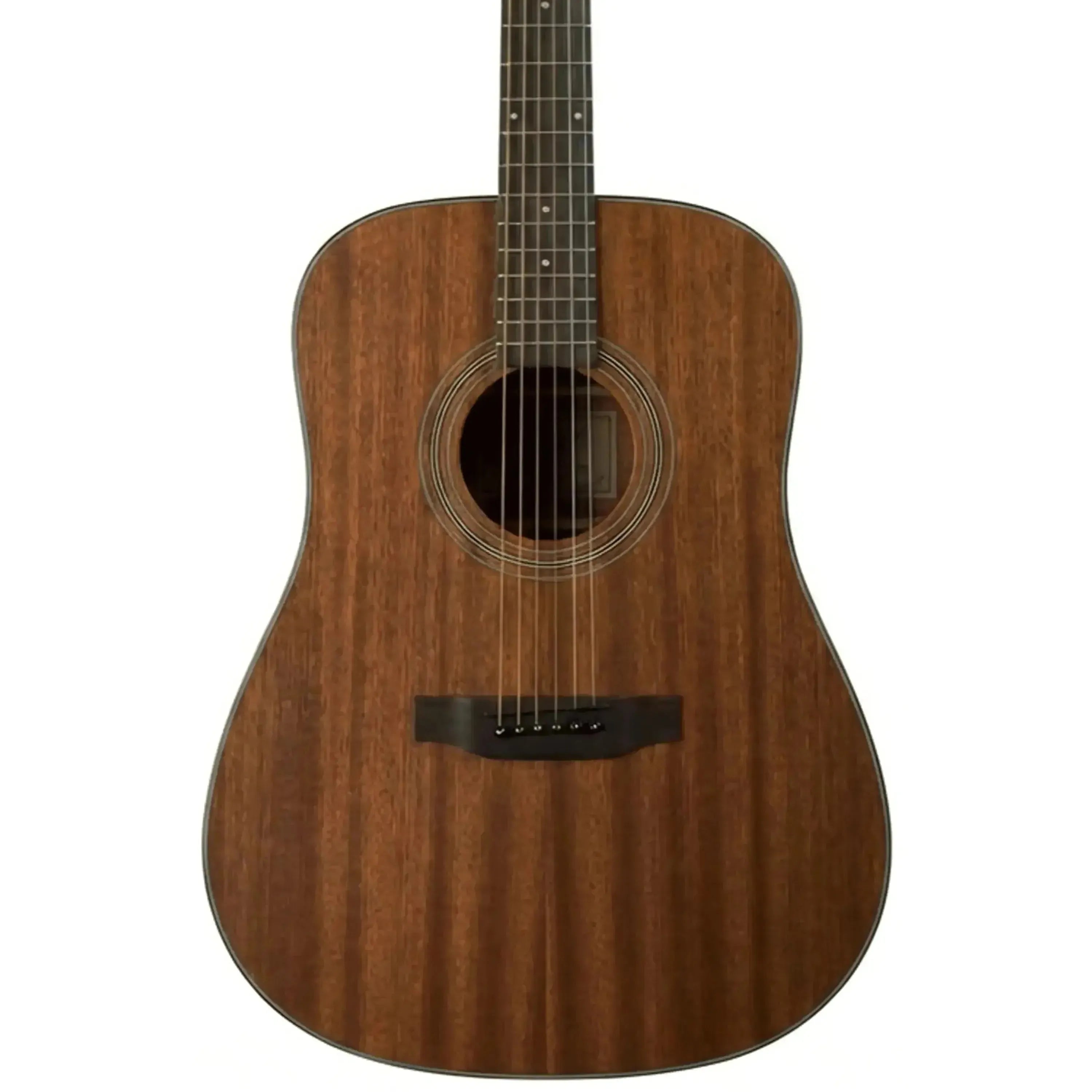 Bristol BD-15 Dreadnought Acoustic Guitar, all-mahogany body with natural semi-gloss finish.