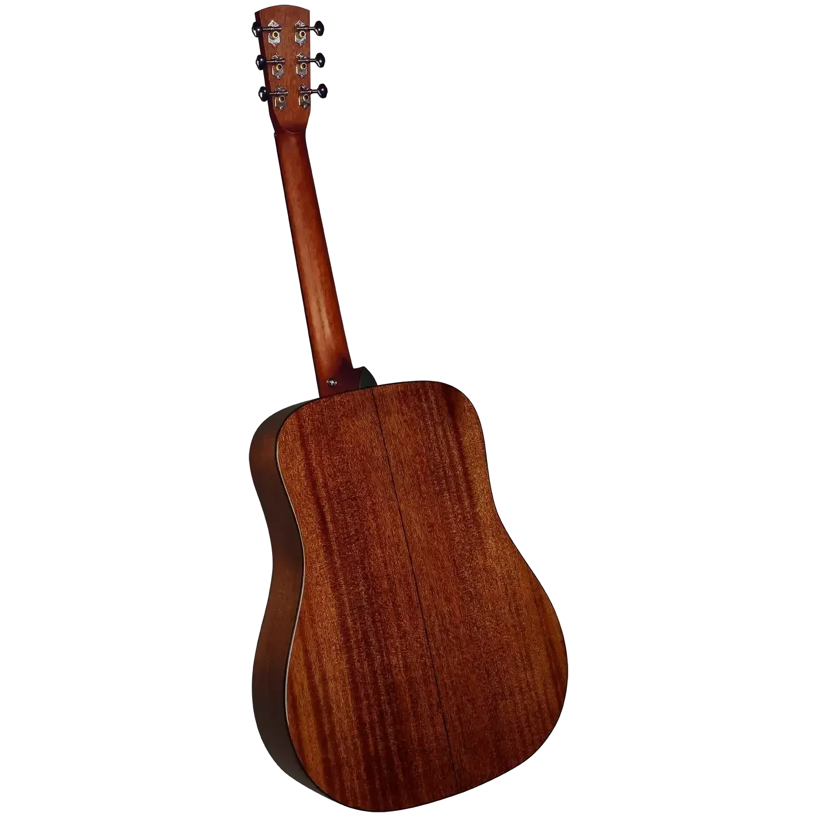 Bristol BL-140E dreadnought acoustic-electric guitar, solid mahogany back, dark wood neck, vintage tuners.