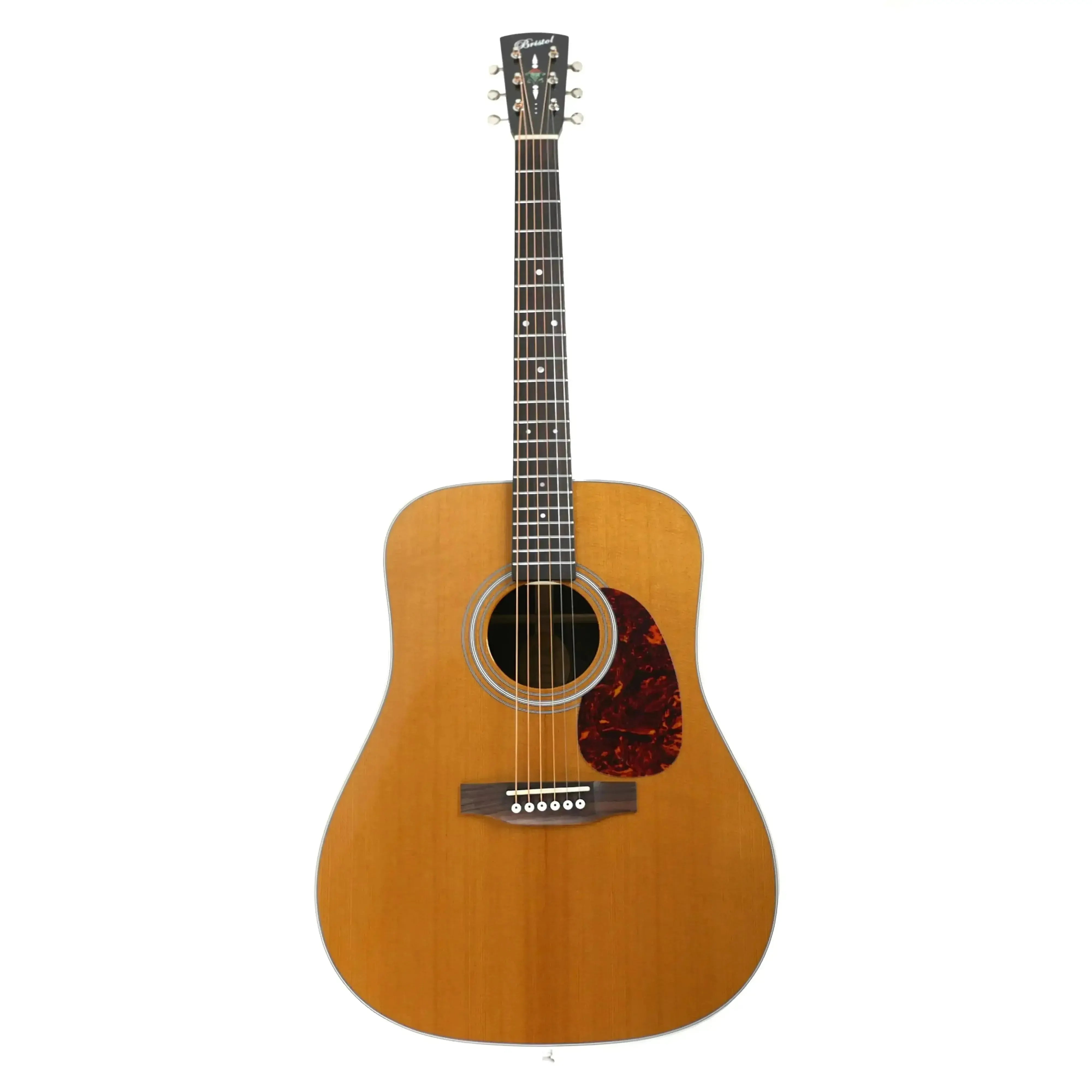 Bristol BL-160E acoustic-electric dreadnought guitar with natural spruce top and dark rosewood back.