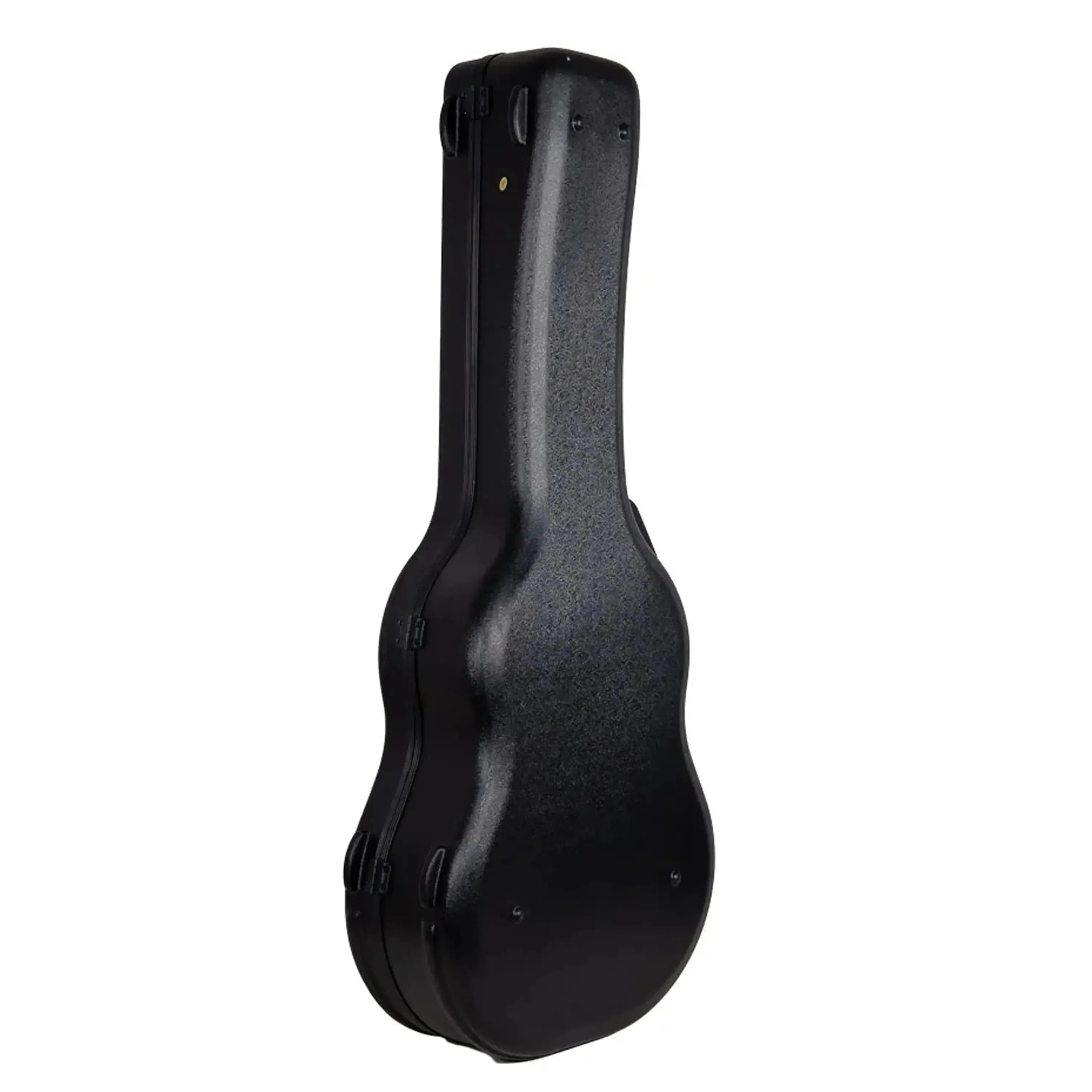 Crossrock CRA980D black ABS jumbo dreadnought guitar case with PE latches.