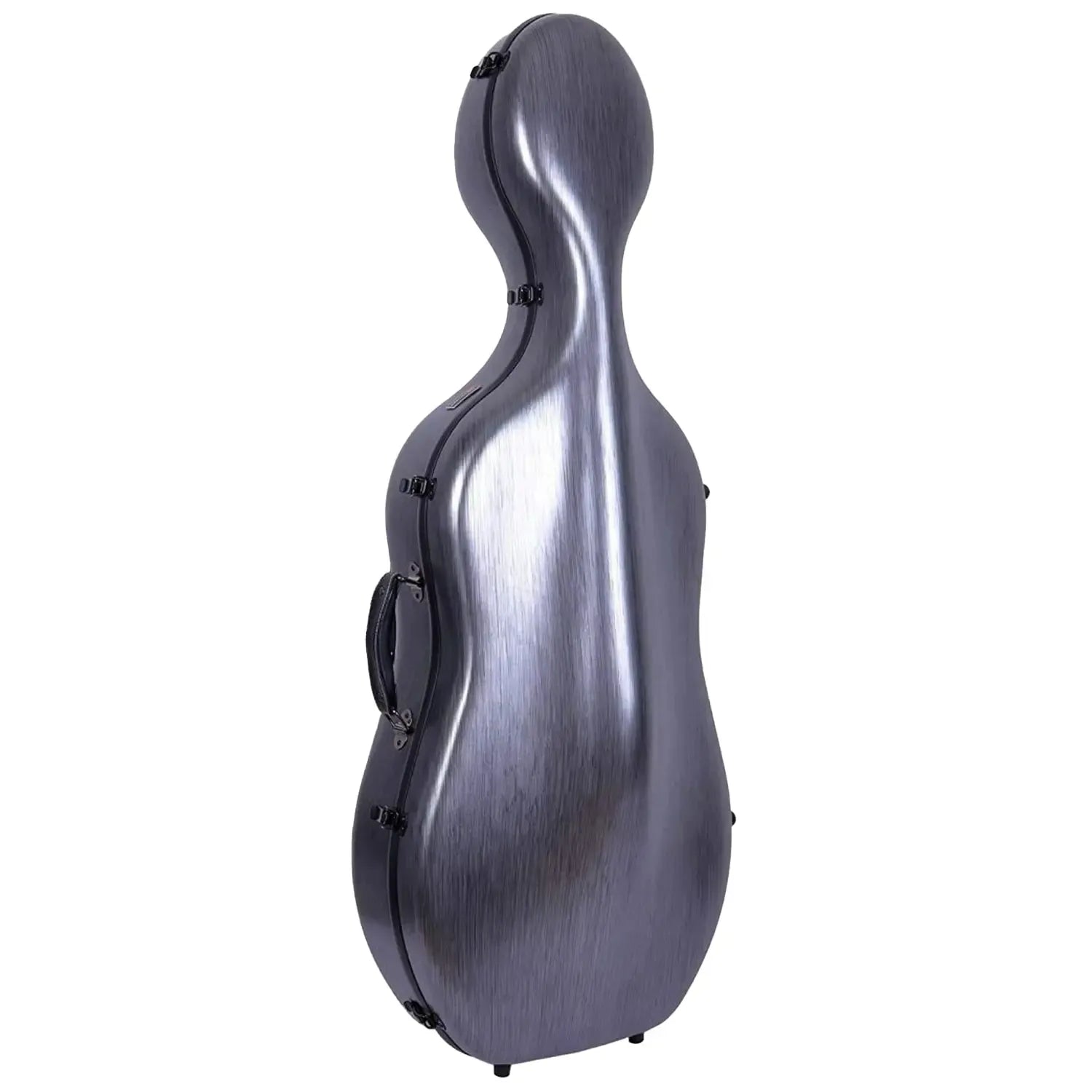 Crossrock CRF1020CEFHT 4/4 cello case in black polycarbonate, featuring a hardshell exterior and handle.