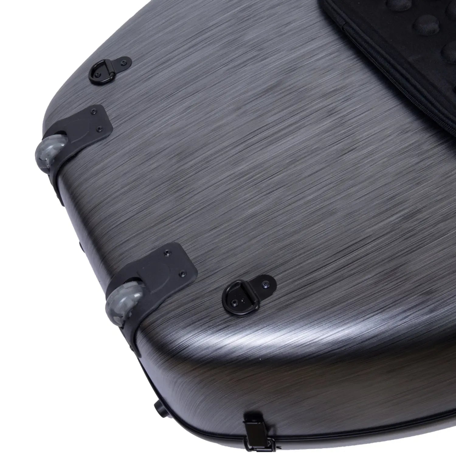 Crossrock CRF1020CEFHT 4/4 cello case, black polycarbonate hardshell with wheels and music sheet pocket.