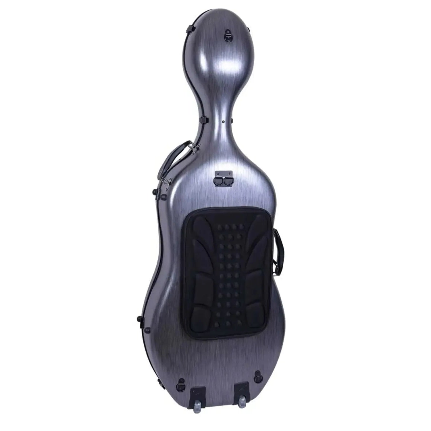 Crossrock CRF1020CET-HT 3/4 cello case in black polycarbonate with wheels and backpack padding.