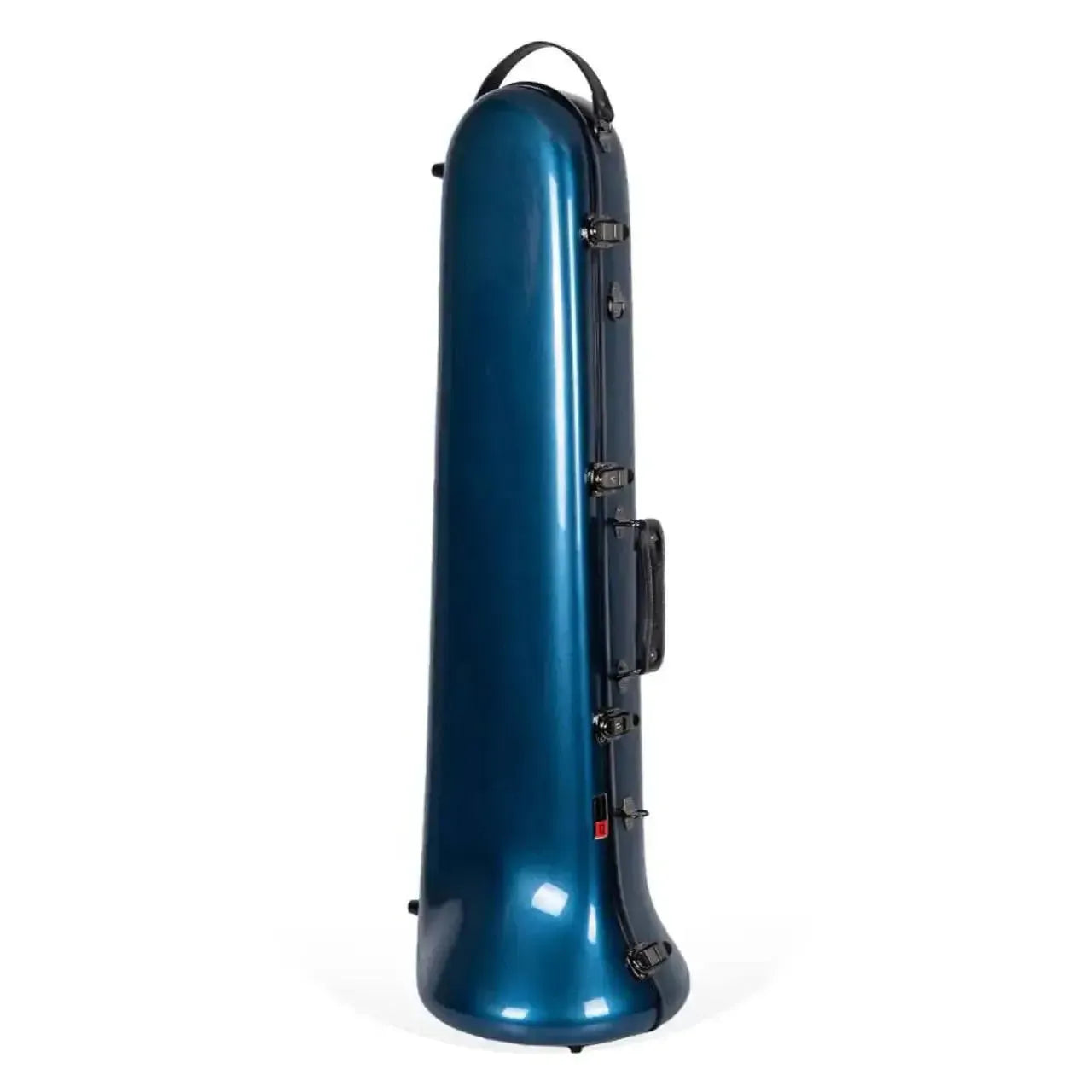 Crossrock CRF1020TB-BL blue fiberglass tenor trombone case with handles and latches.