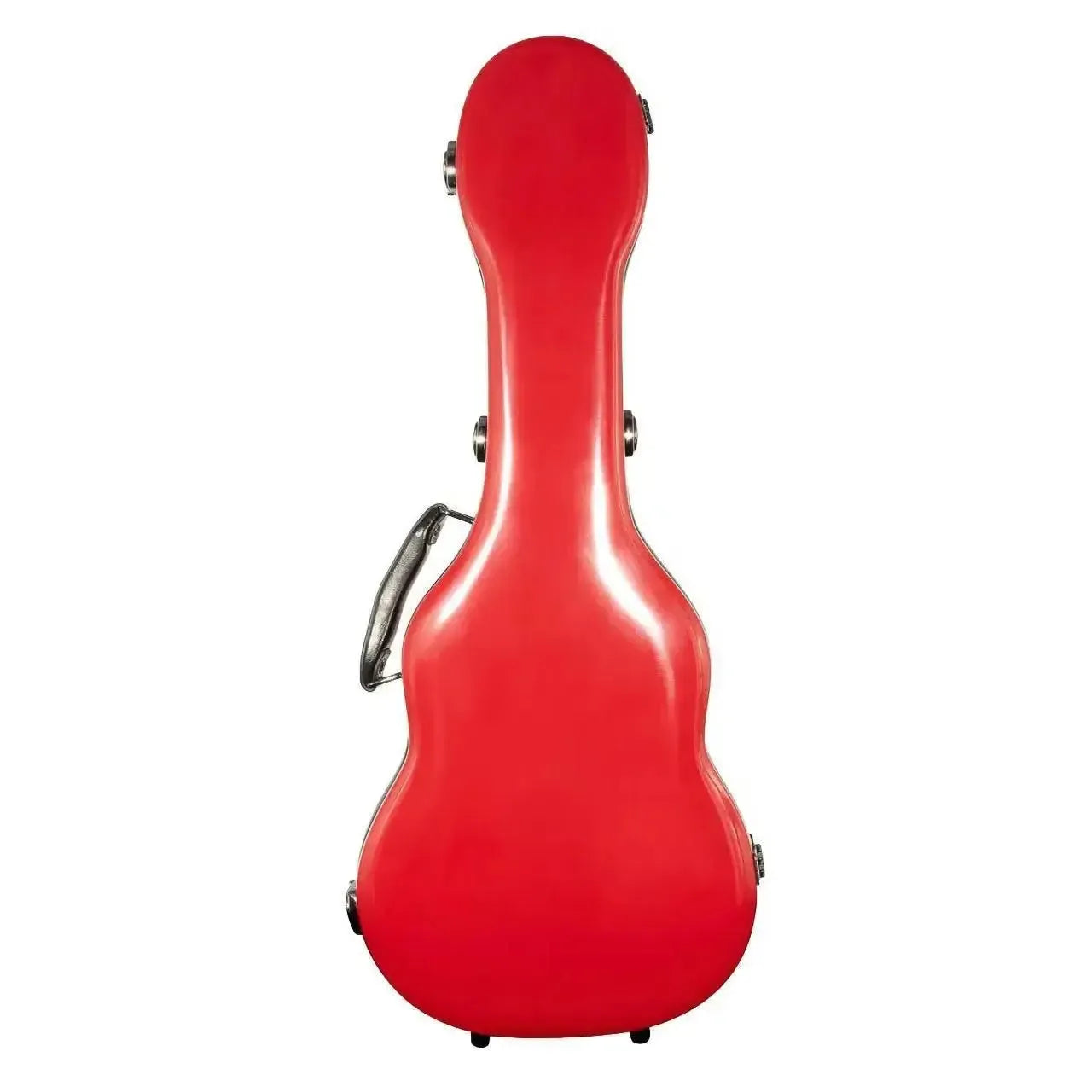 Crossrock CRF1020TURD red fiberglass tenor ukulele hardshell case with handle and latches.