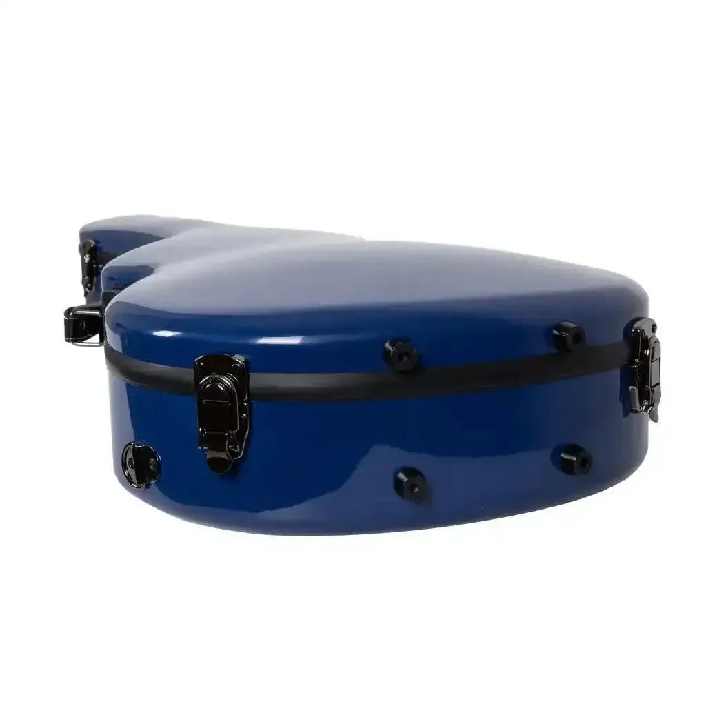 Crossrock 00 Style acoustic guitar fiberglass case in glossy navy blue.