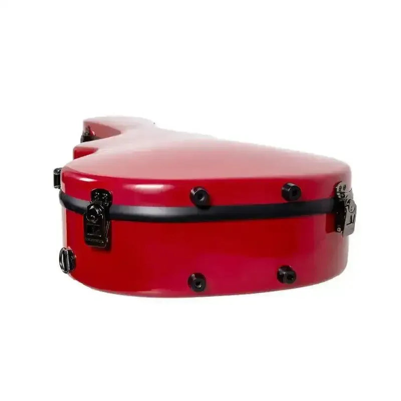Crossrock Torres 3/4 classical guitar case in glossy red fiberglass with black latches.