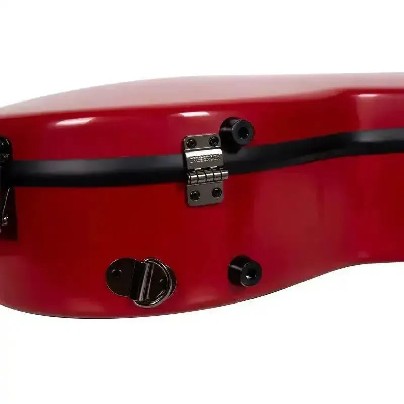 Crossrock Torres 3/4 classical fiberglass guitar case in glossy red with metal hardware and black trim.