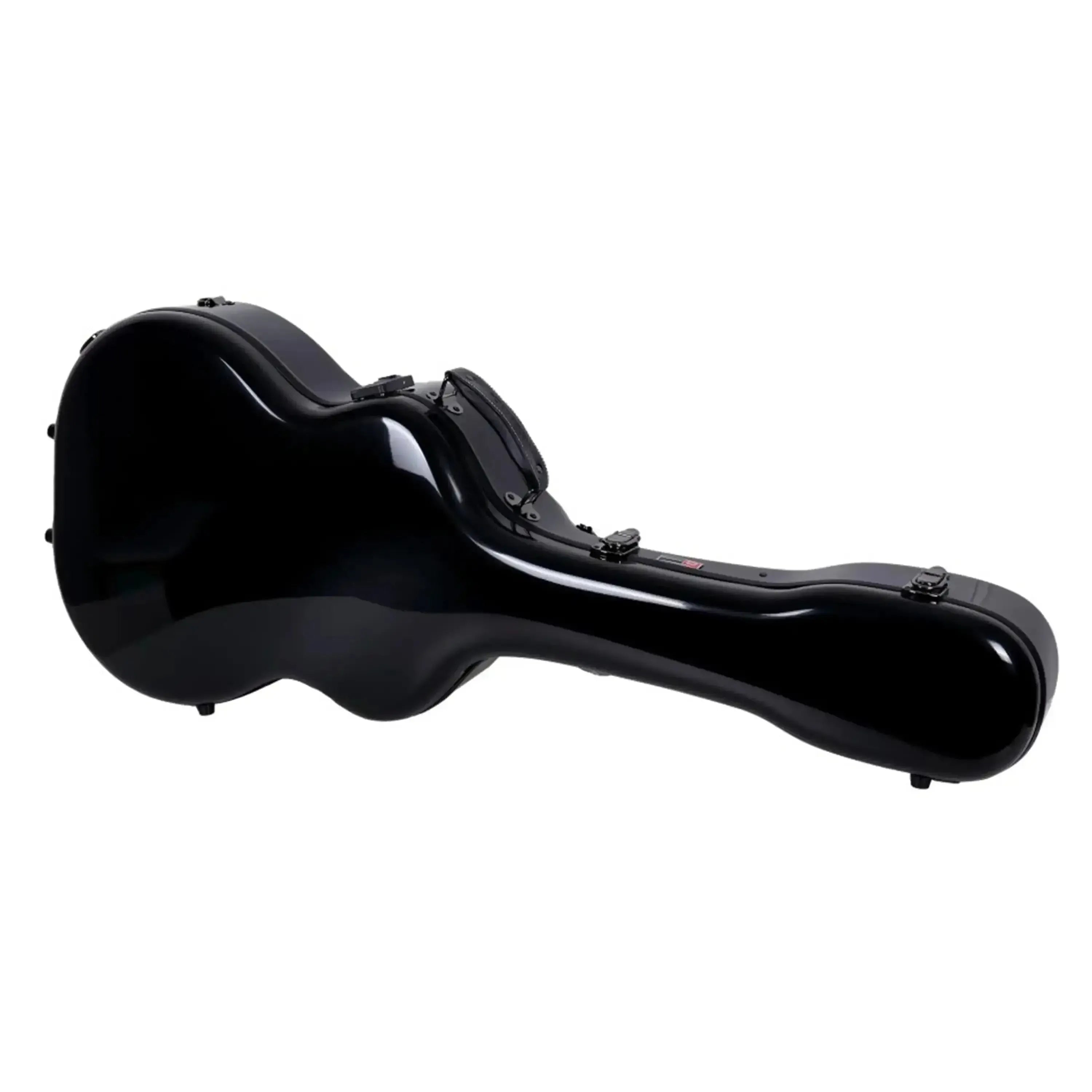 Crossrock black fiberglass acoustic guitar case with TSA lock, designed for Martin Grand Performance.