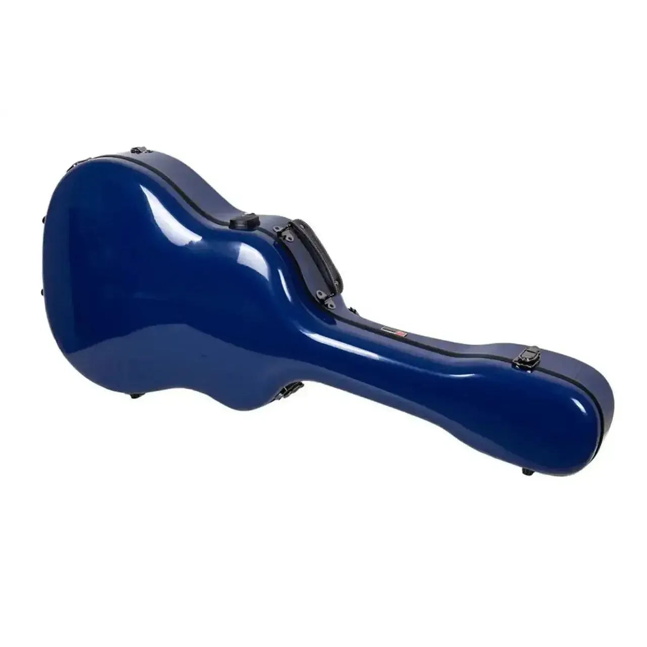Crossrock CRF2020J45 blue jumbo dreadnought fiberglass guitar case with black latches and handle.