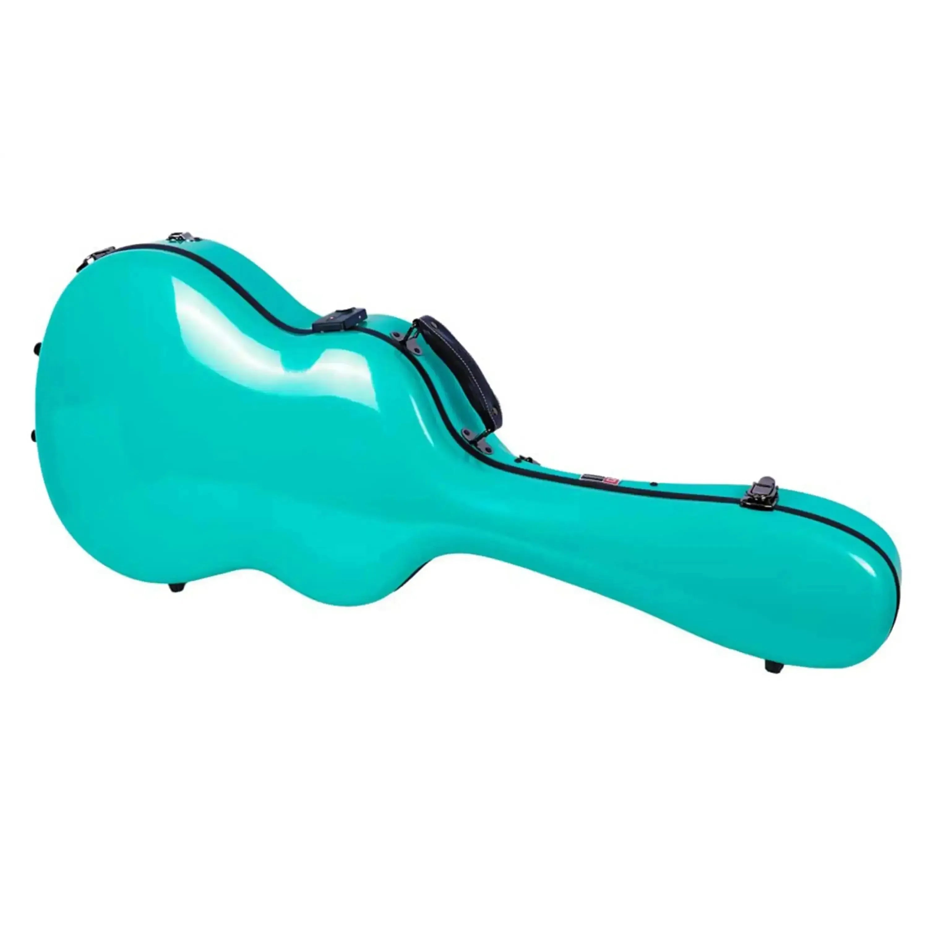 Crossrock CRF2021C full-size classical guitar case in mint blue fiberglass with black trim and handle.