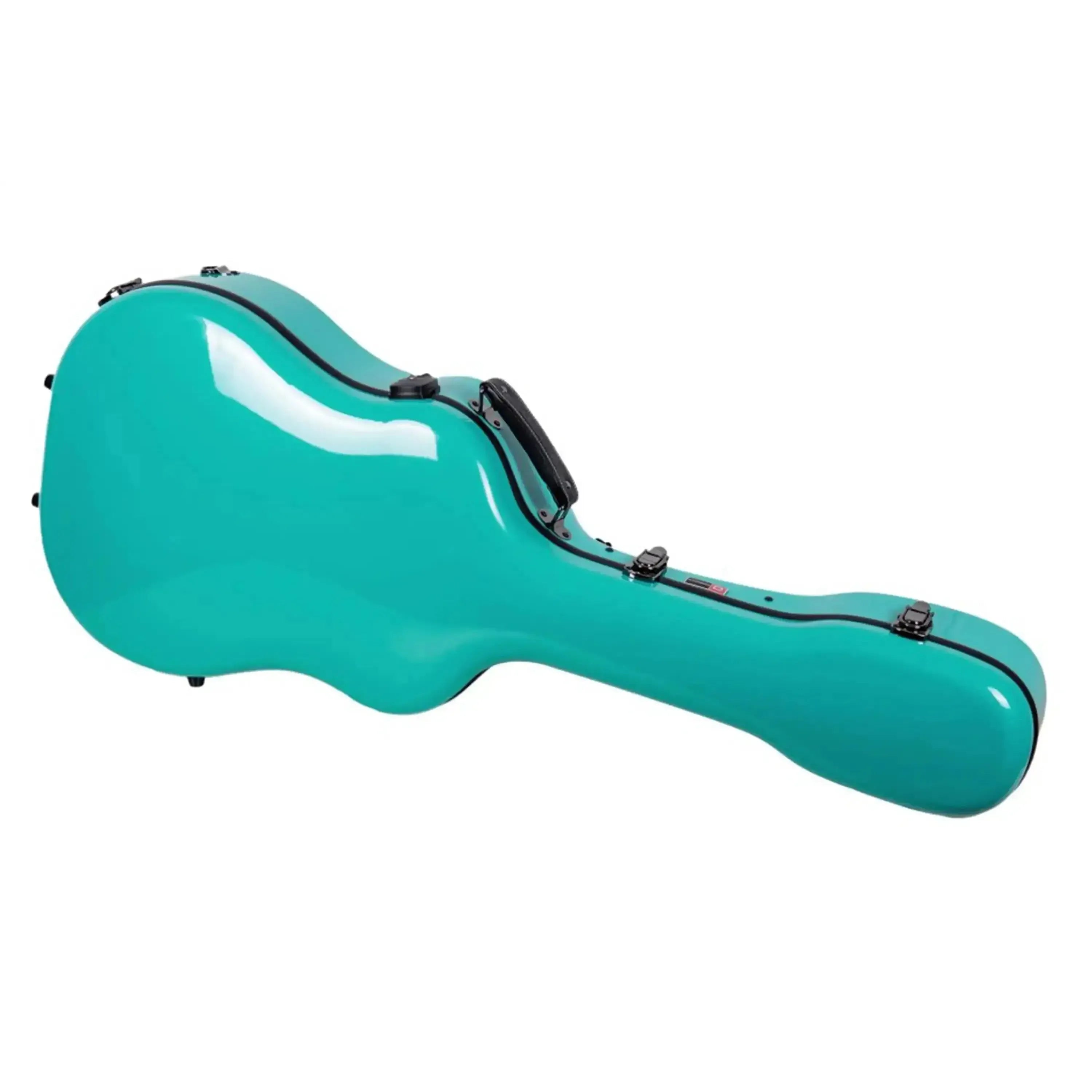 Crossrock CRF2021DMB acoustic-dreadnought fiberglass guitar case in mint blue.