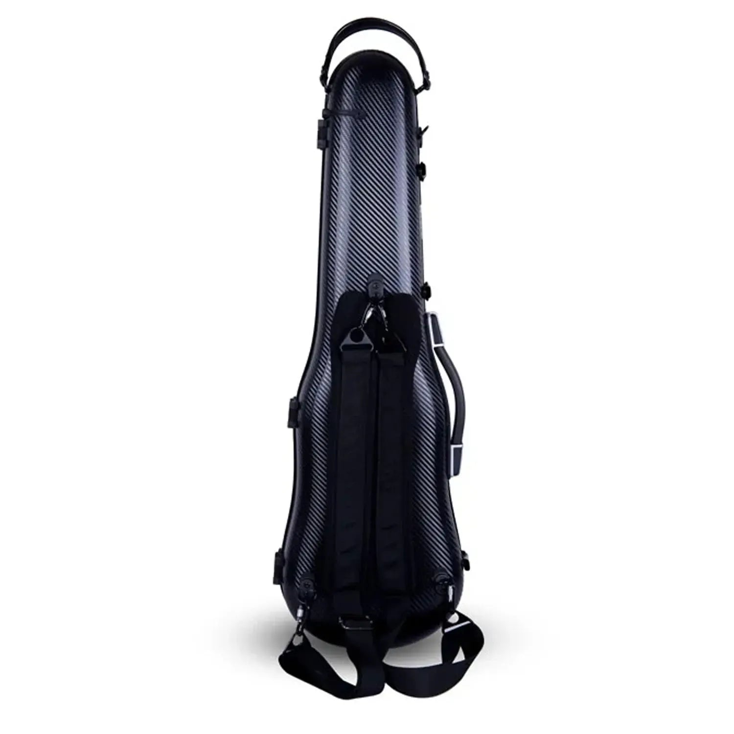 Crossrock CRF4020SV black polycarbonate 4/4 violin case with backpack straps.